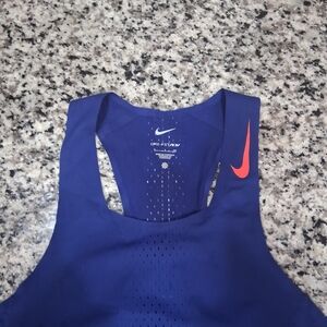 Nike Dri-FIT Royal Blue Racerback Tank with Pink Swoosh